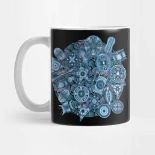 Ernst Haeckel Teal Diatoms on Teal Sea Squirts Mug